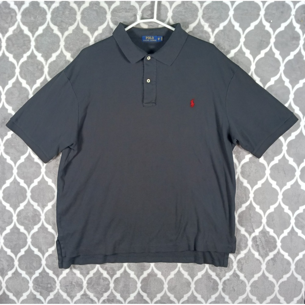 Polo Ralph Lauren Polo Shirt Men 1XB Black Red Pony Big Tall